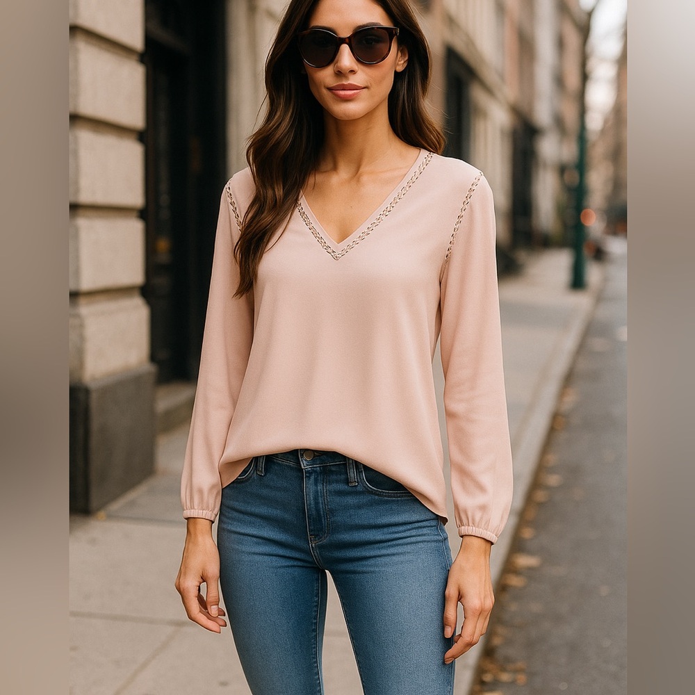 Revolve 1. State blush hi low chiffon Blouse Oct sale